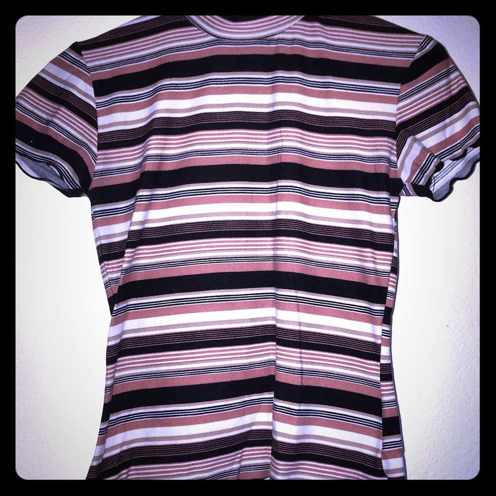 Rue21 short sleeved striped turtleneck